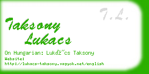 taksony lukacs business card